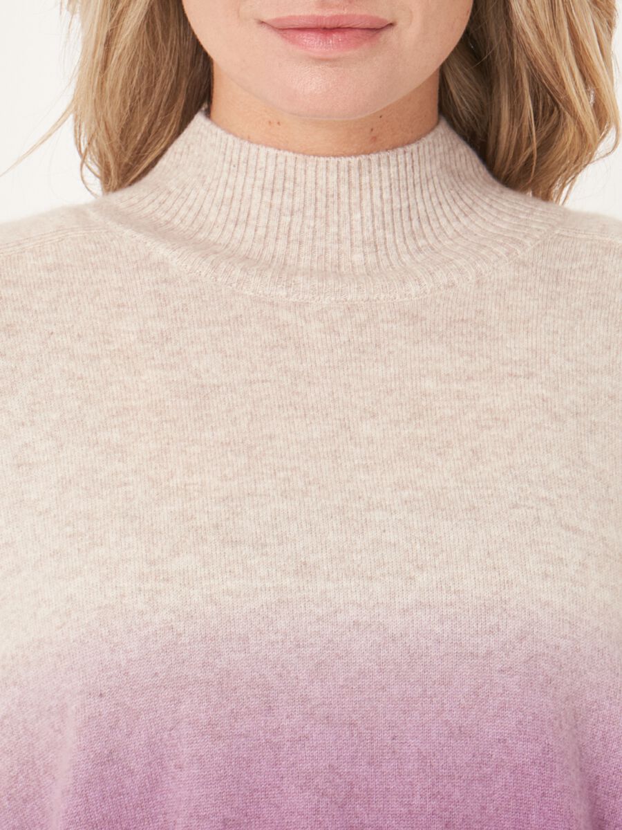 Kaschmirpullover mit Stehkragen und Dip-Dye-Muster image number 3