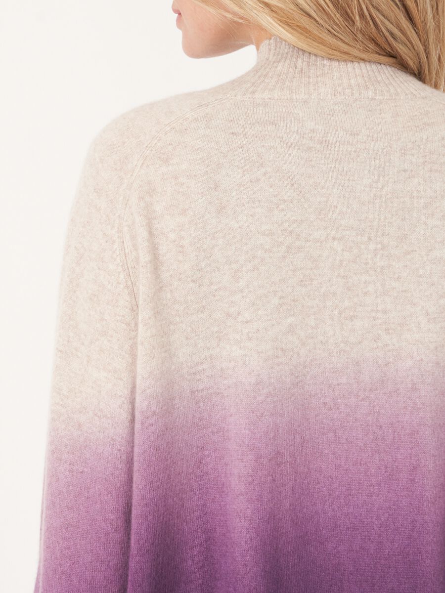 Kaschmirpullover mit Stehkragen und Dip-Dye-Muster image number 5