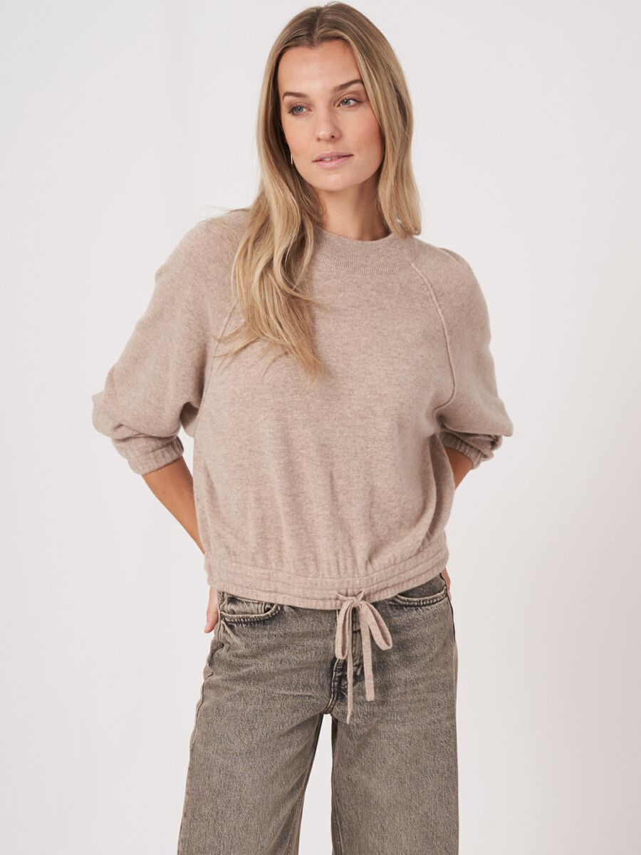 Drawstring-waist cashmere sweater image number 0