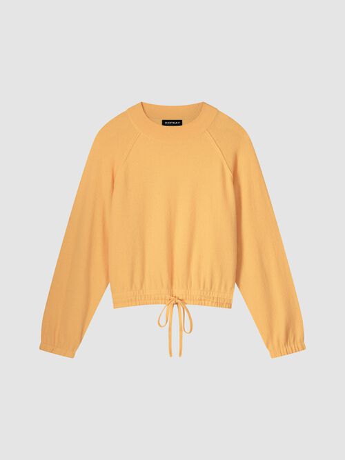 Cashmere trui met trekkoord aan de taille