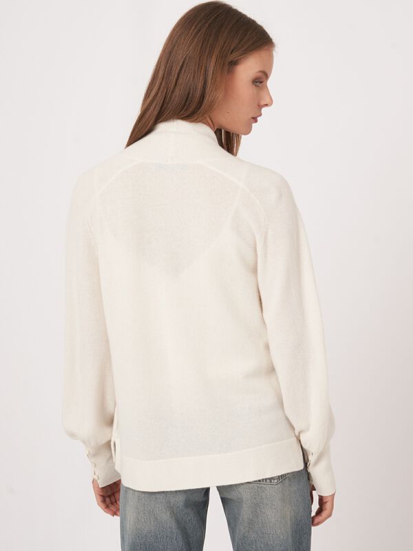 Offene leichte Kaschmir-Strickjacke mit Schalkragen image number 1