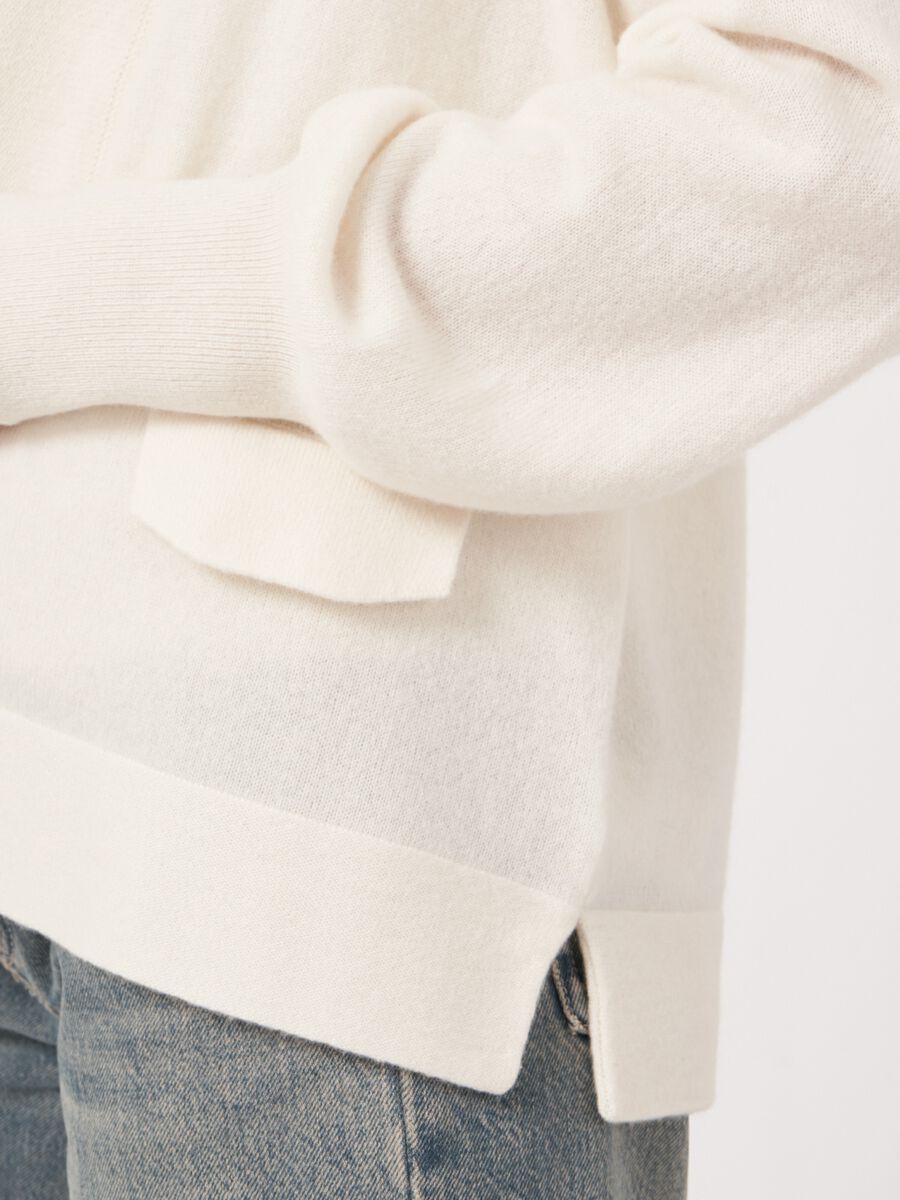 Offene leichte Kaschmir-Strickjacke mit Schalkragen image number 2