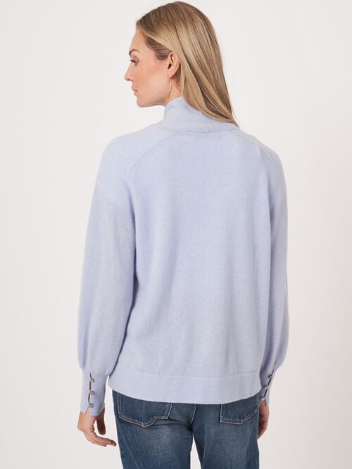 Offene leichte Kaschmir-Strickjacke mit Schalkragen