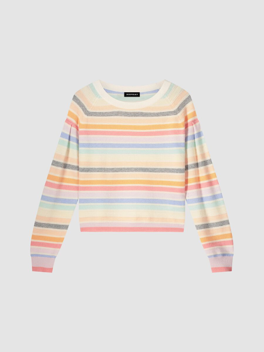 Cashmere rainbow knit sweater image number 0