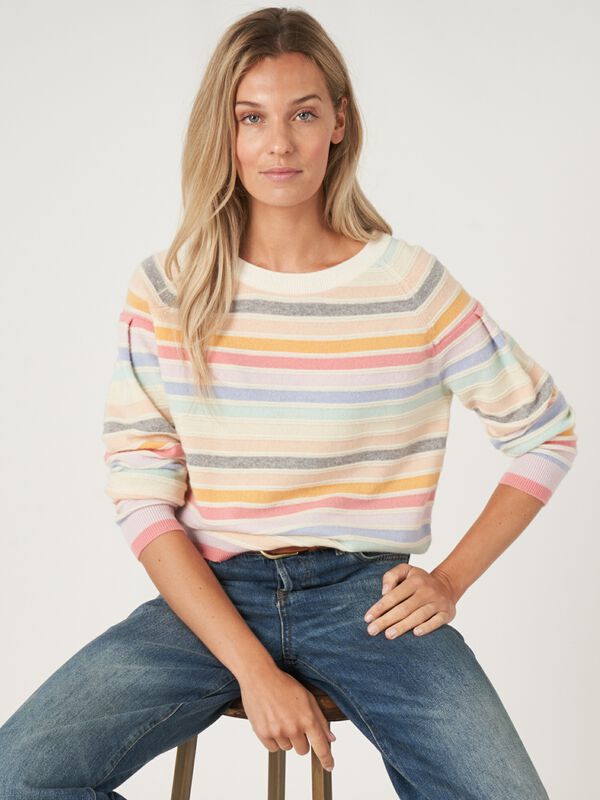 Cashmere regenboogtrui image number 1