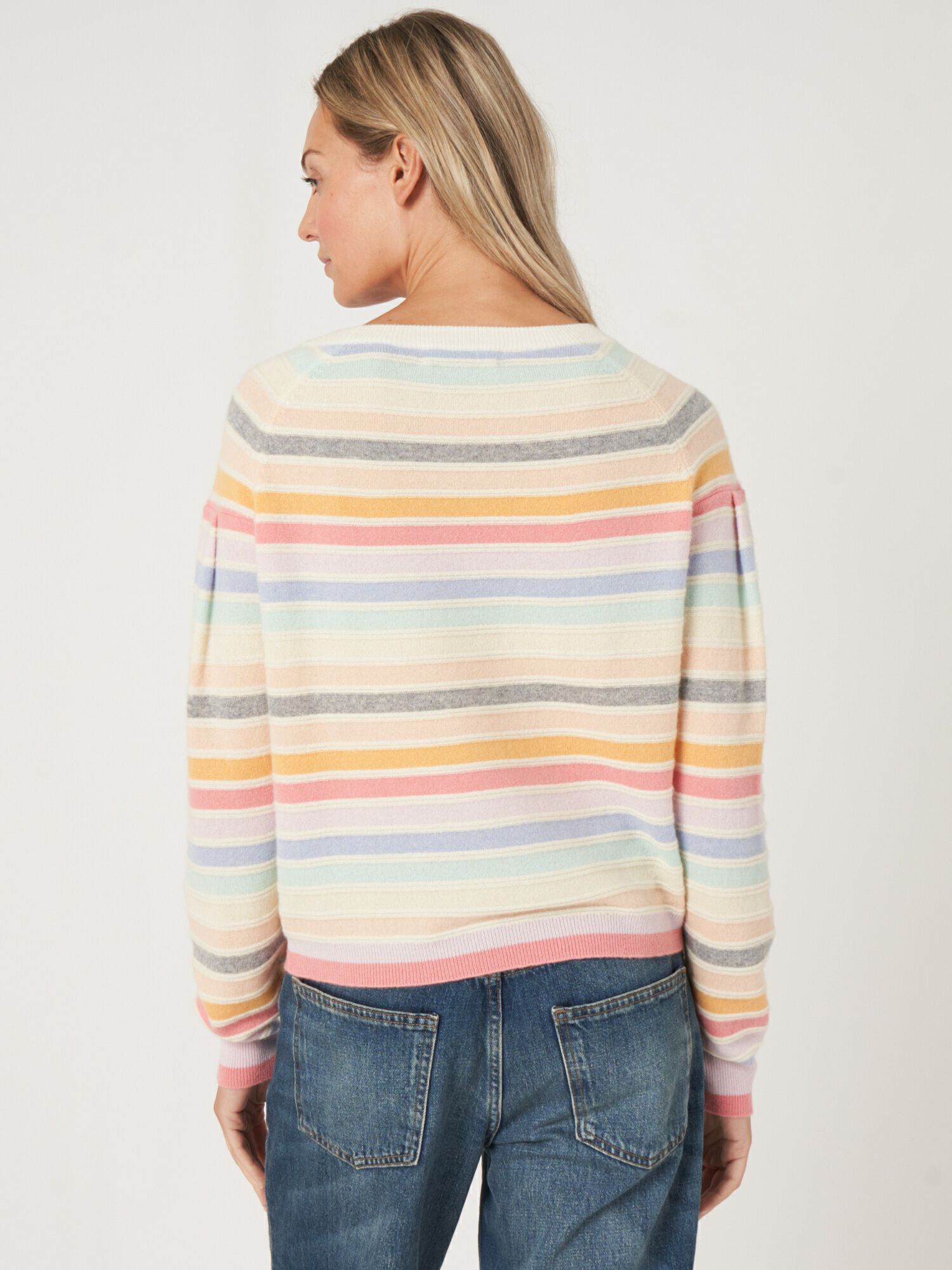 Cashmere rainbow knit sweater