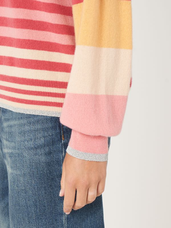 Mehrfarbig gestreifter Kaschmir-Pullover image number 3