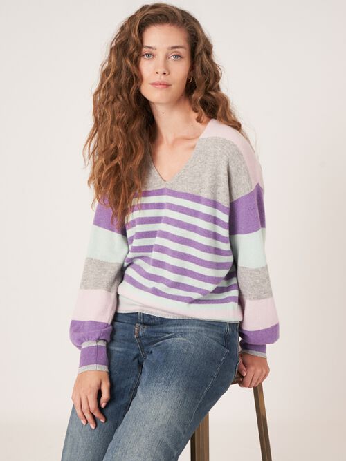 Mehrfarbig gestreifter Kaschmir-Pullover