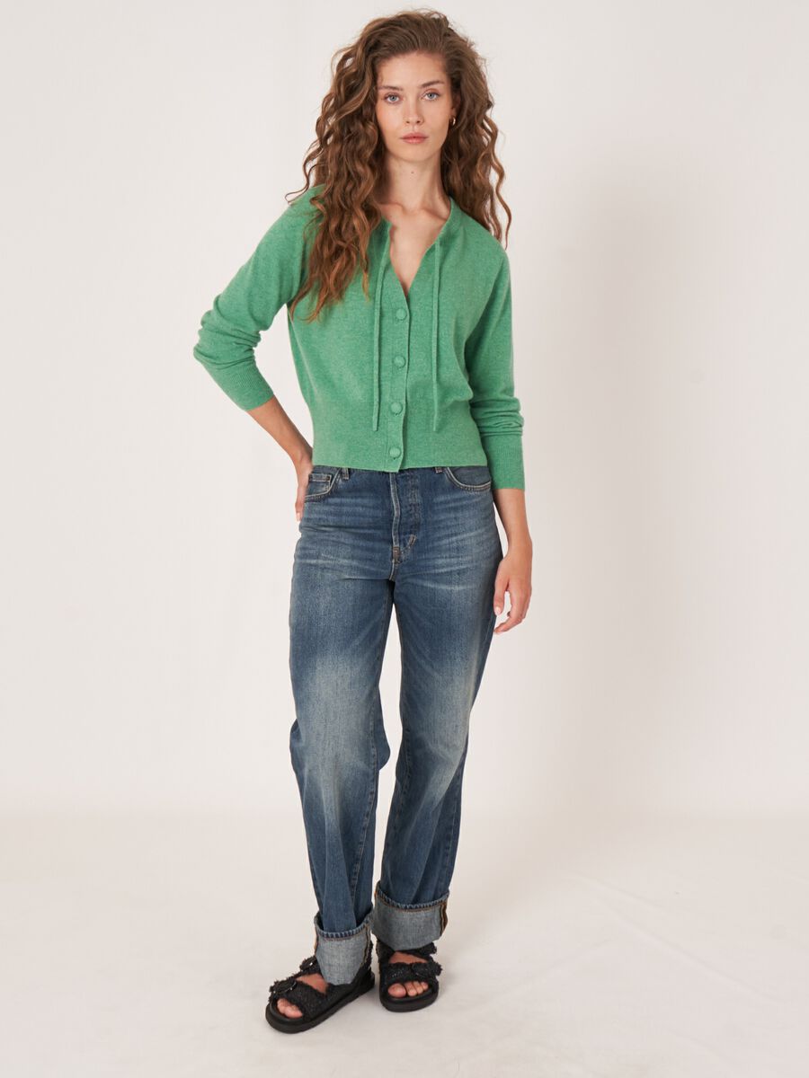 Cashmere vest met strikkoord image number 5