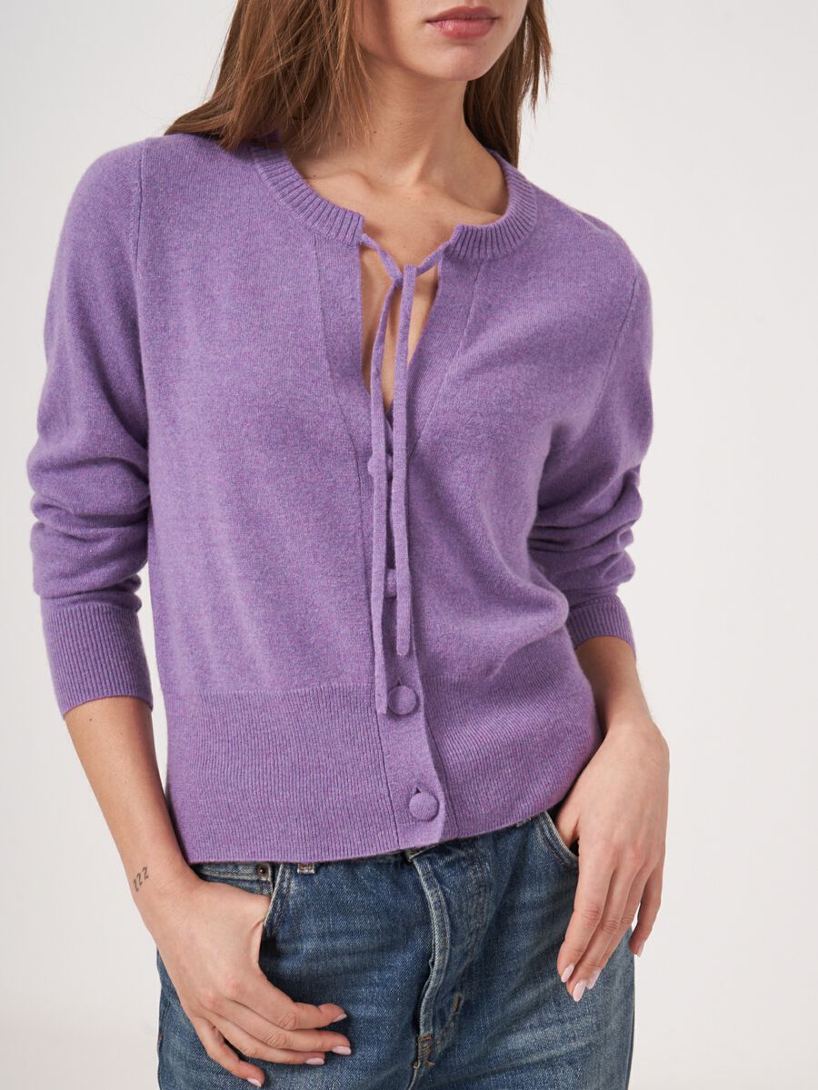 Cashmere cardigan with tie image number 2