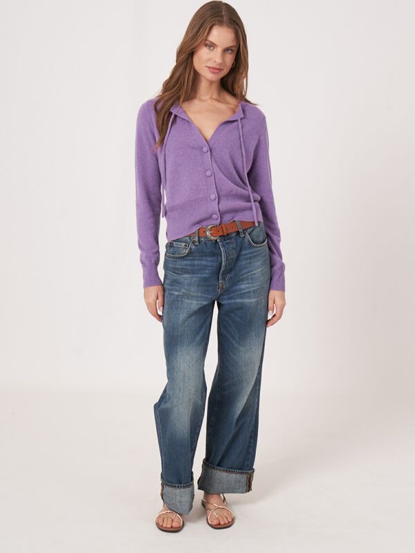 Kaschmir Strickjacke mit Bindeband image number 4