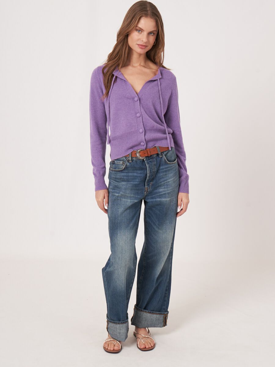 Cashmere cardigan with tie image number 4