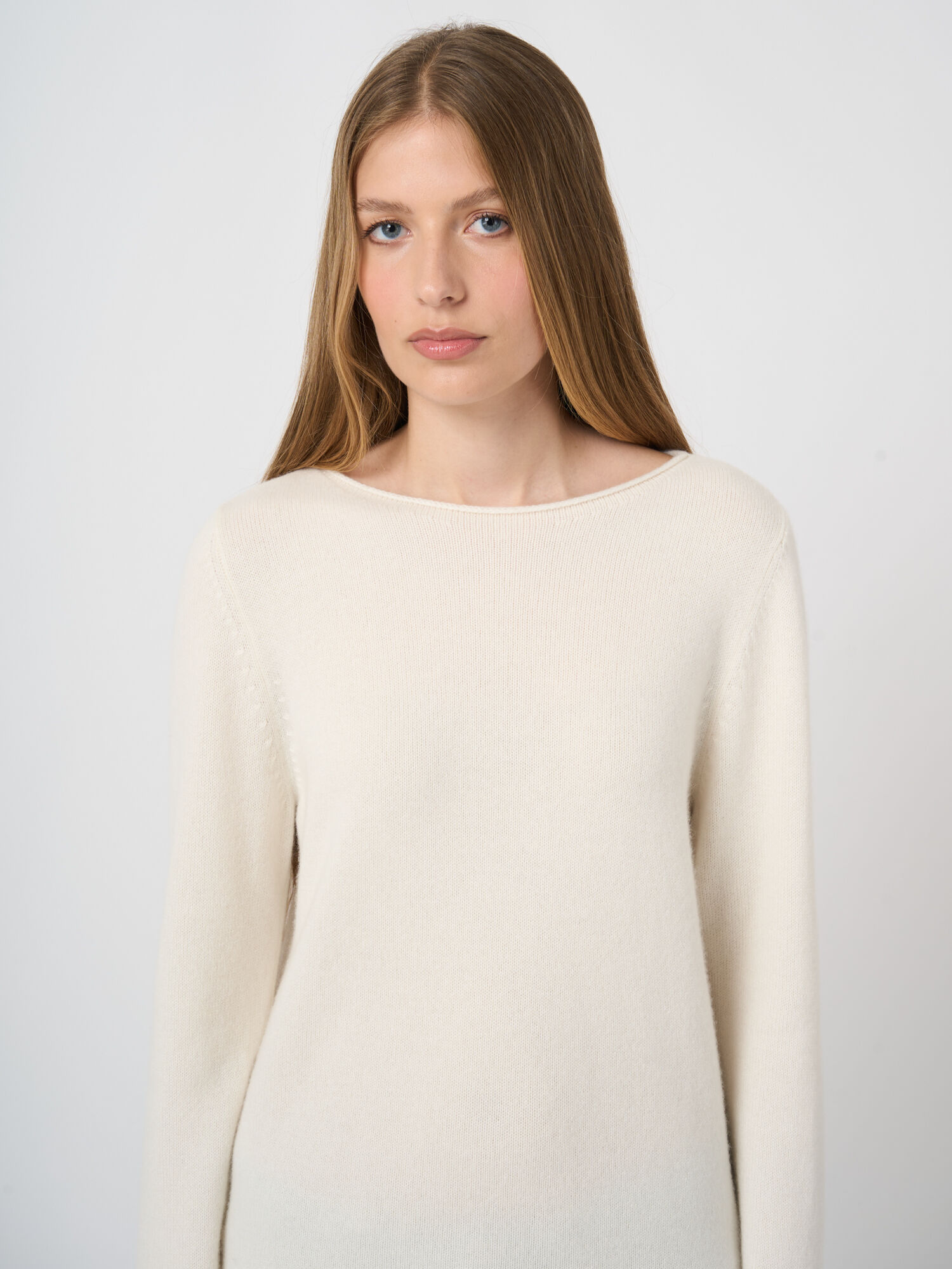 rinoneca Linen×Cotton Boat Neck Pullover Medium-Weight Cashmere Boat Neck | REPEAT cashmere