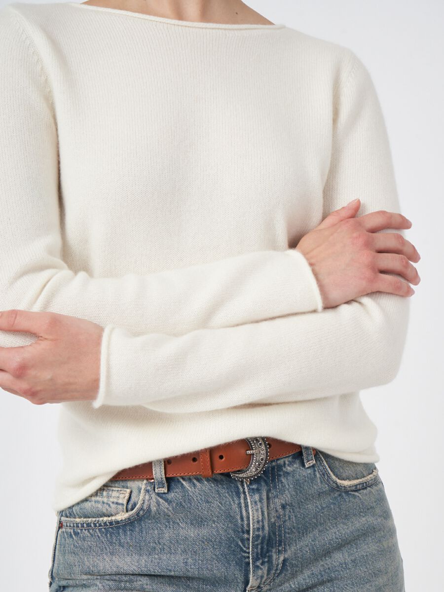 Kasjmier boothals trui - medium gewicht & tijdloos image number 2