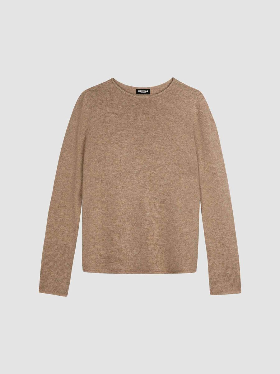 Medium weight basic cashmere boat neck sweater image number 0