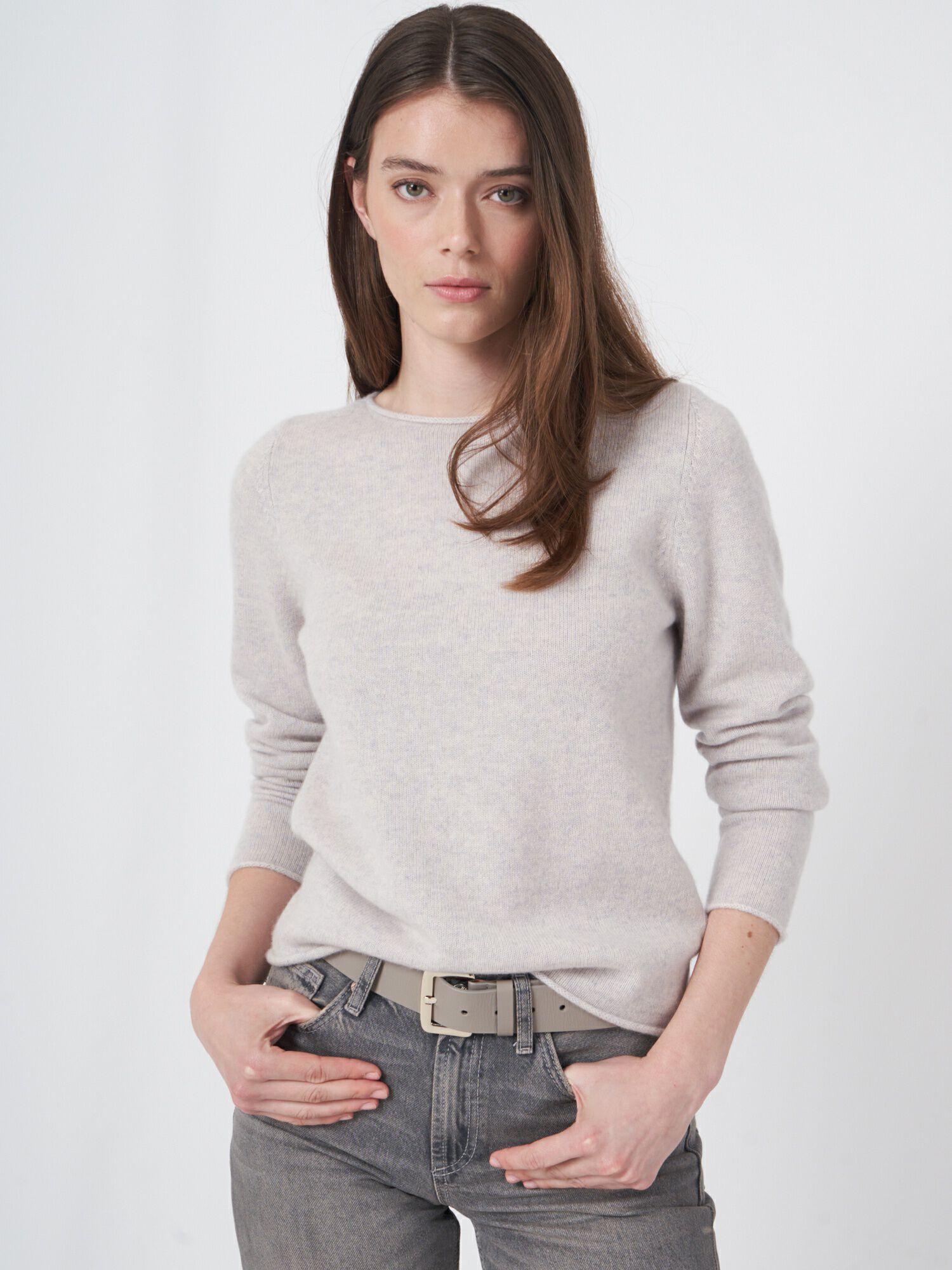 Sweater met boothals van middelzwaar cashmere