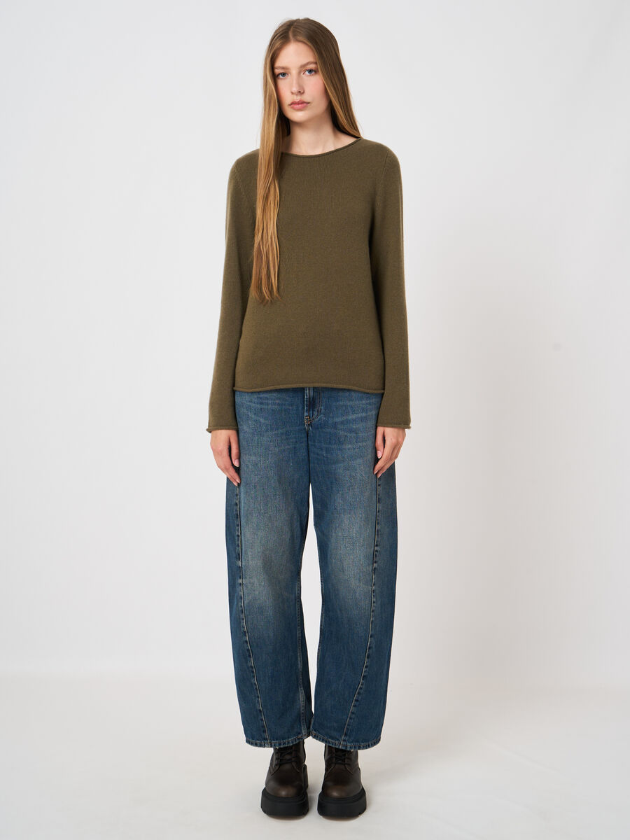 Mittelschwerer Kaschmirpullover mit U-Boot-Ausschnitt image number 3