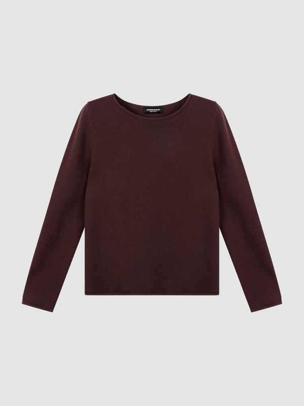 Mittelschwerer Kaschmirpullover mit U-Boot-Ausschnitt image number 0