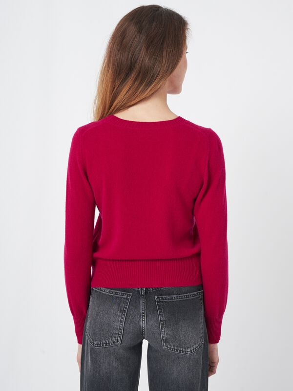 Pull col rond en cachemire en tricot fin image number 3