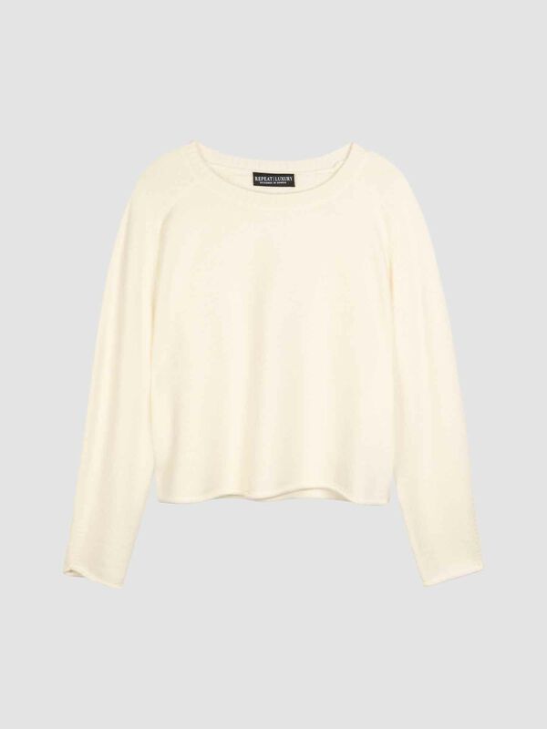 Pull court et ample en cachemire image number 0