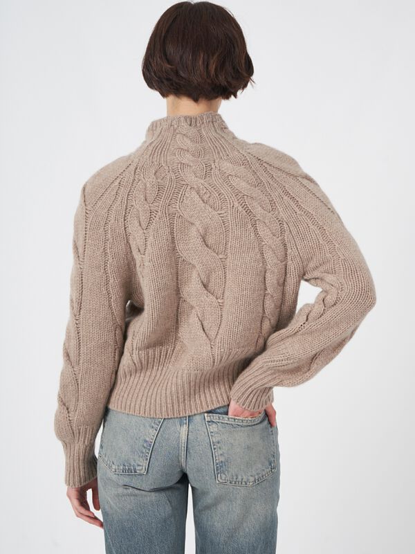 Grober Zopfmuster-Kaschmir-Pullover image number 1