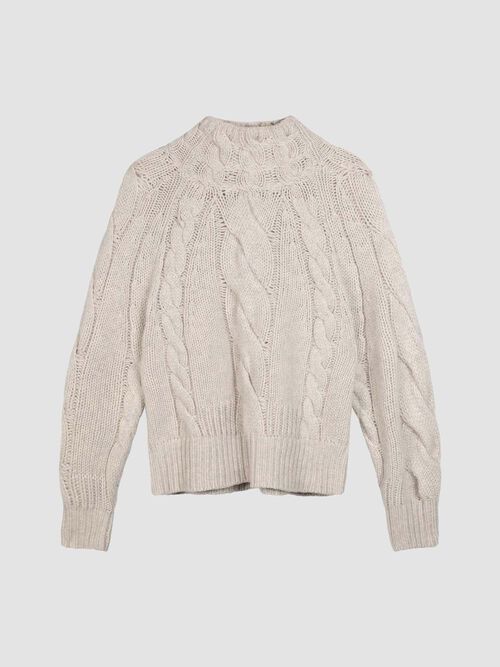 Pull en cachemire à à maille torsadée épaisse