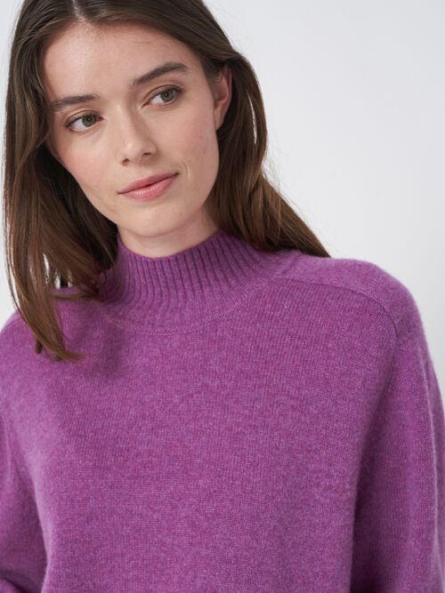 Pull ample à col montant en cachemire