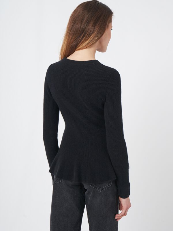 Peplum trui van gemêleerd cashmere image number 4