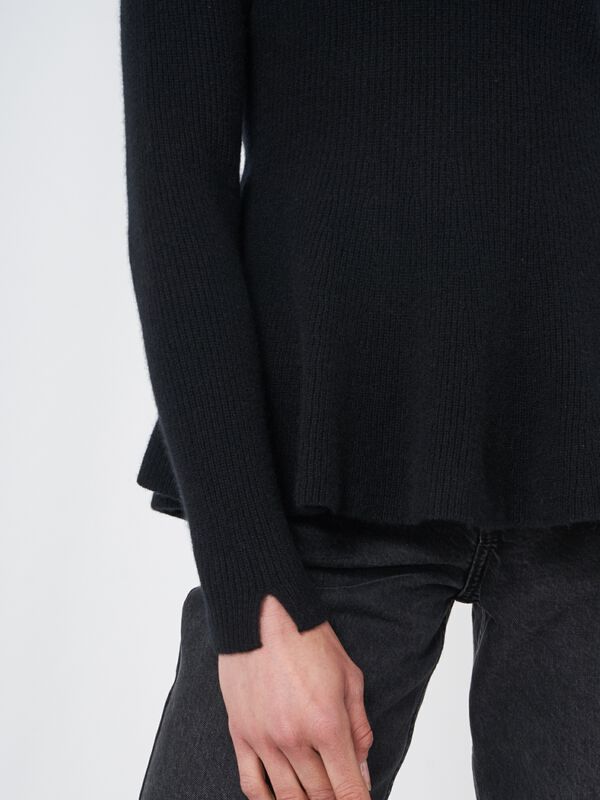 Peplum trui van gemêleerd cashmere image number 2