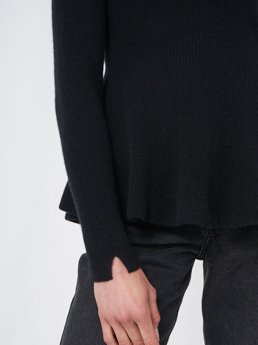 Peplum sweater in cashmere mouliné image number 2