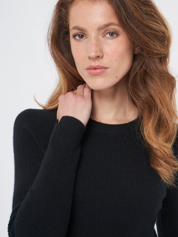 Peplum trui van gemêleerd cashmere image number 3