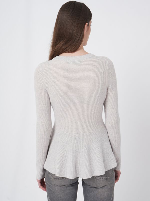 Peplum trui van gemêleerd cashmere image number 1