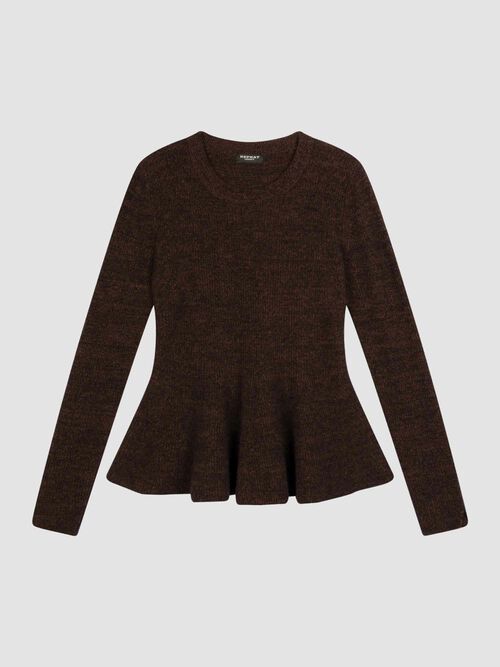 Schößchen-Pullover aus meliertem Kaschmir