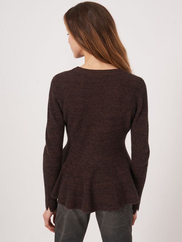 Peplum trui van gemêleerd cashmere image number 3