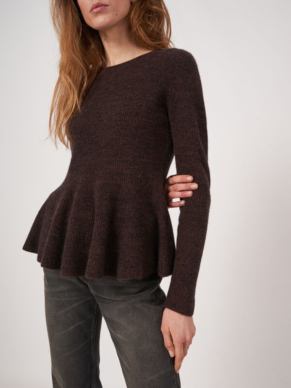 Peplum trui van gemêleerd cashmere image number 4