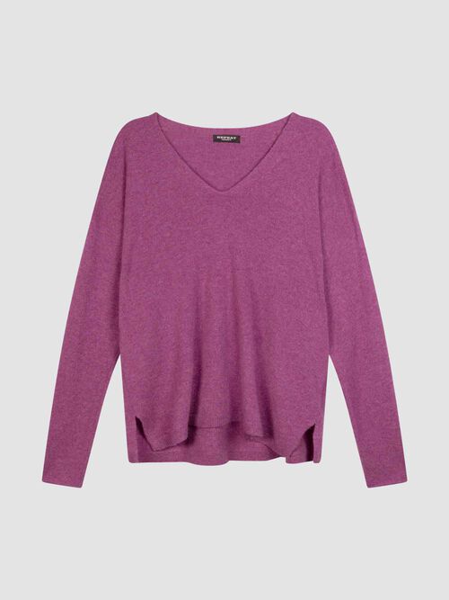 Pull léger en cachemire à col en V