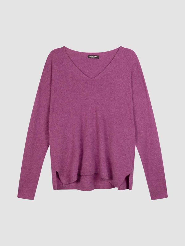 Lichte cashmere sweater met V-hals image number 0