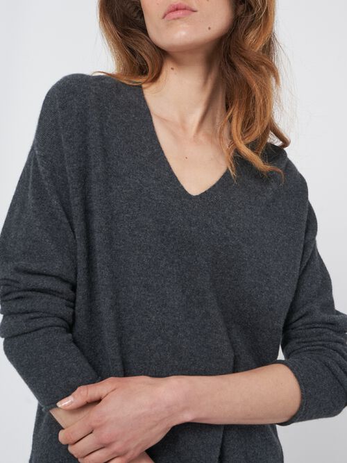 Leichter Kaschmir-V-Ausschnitt-Pullover