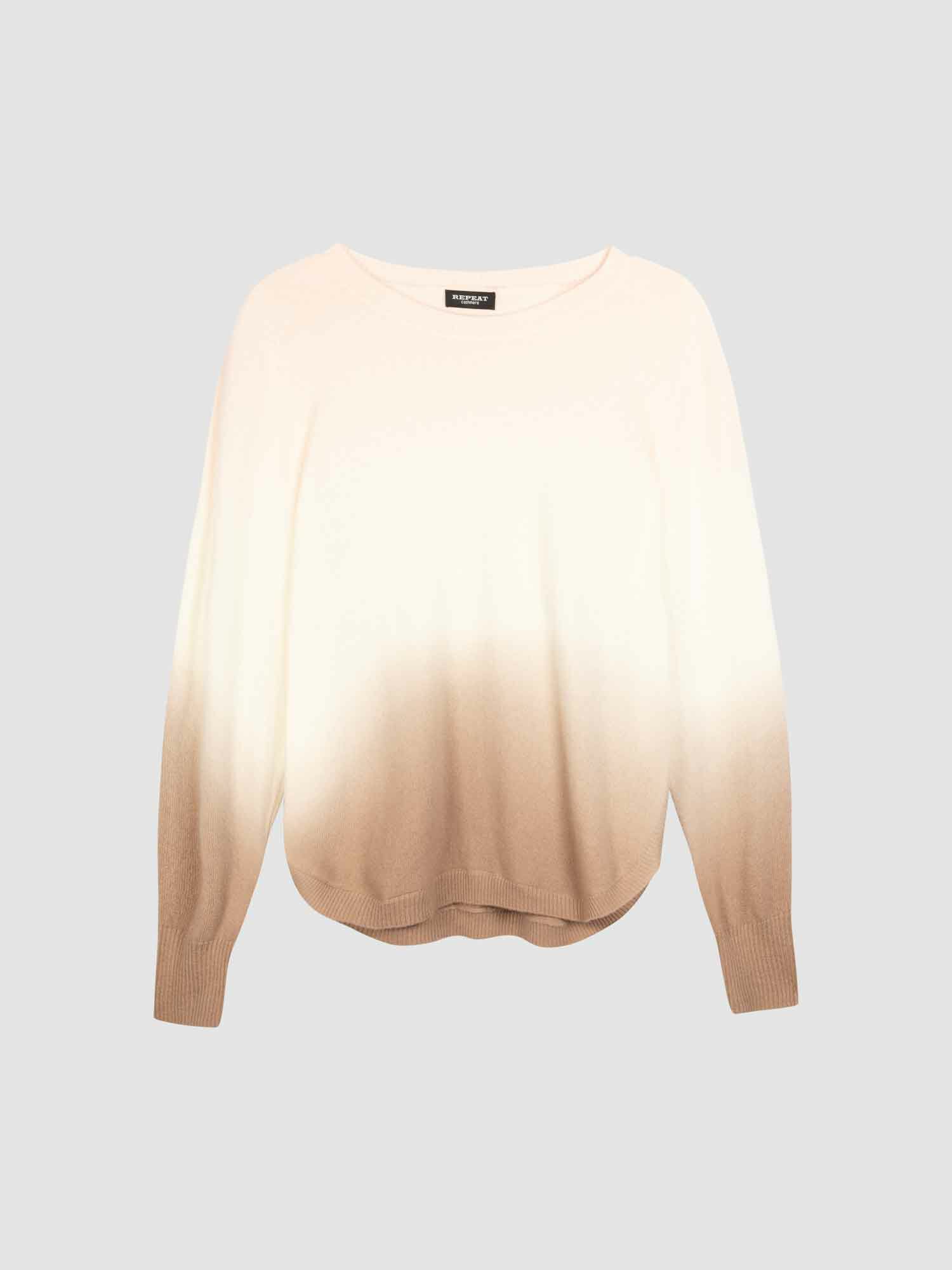 Tie-dye cashmere trui met ronde zoom