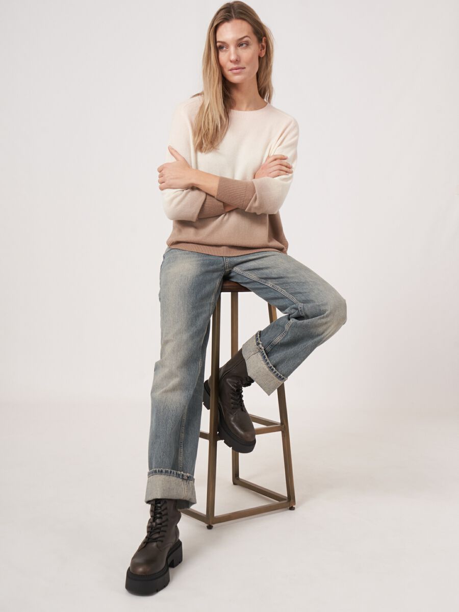 Tie-dye cashmere trui met ronde zoom image number 4