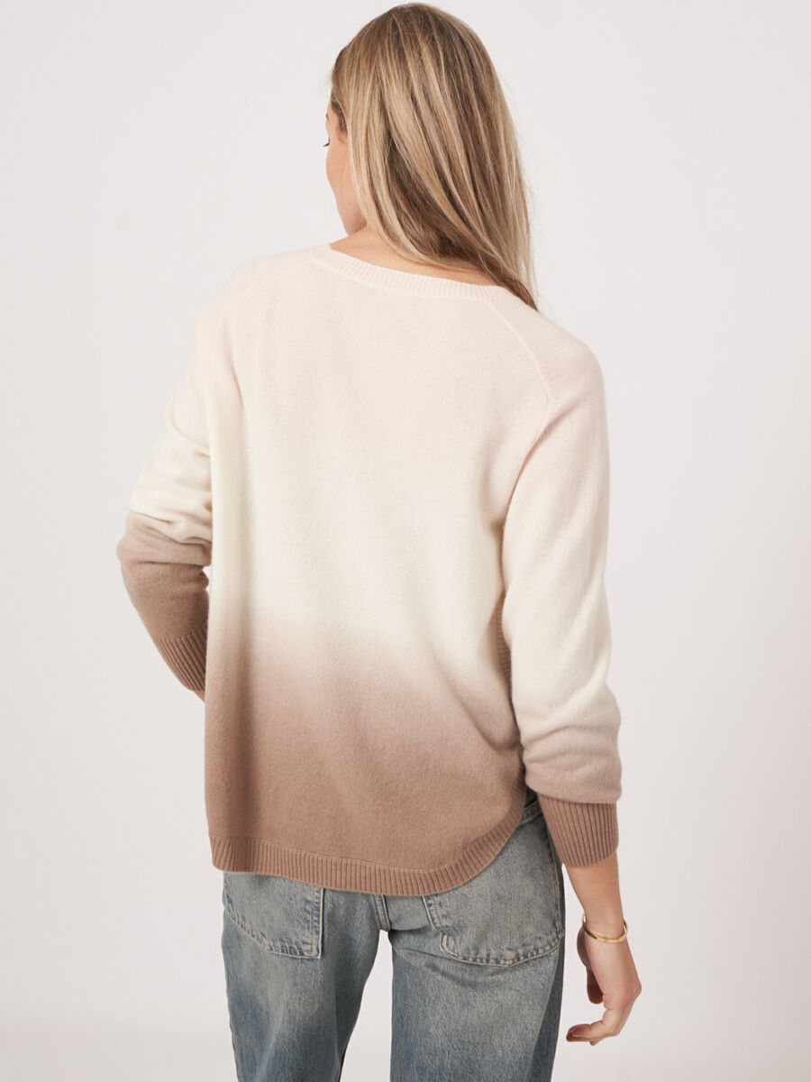 Tie-dye cashmere trui met ronde zoom image number 3