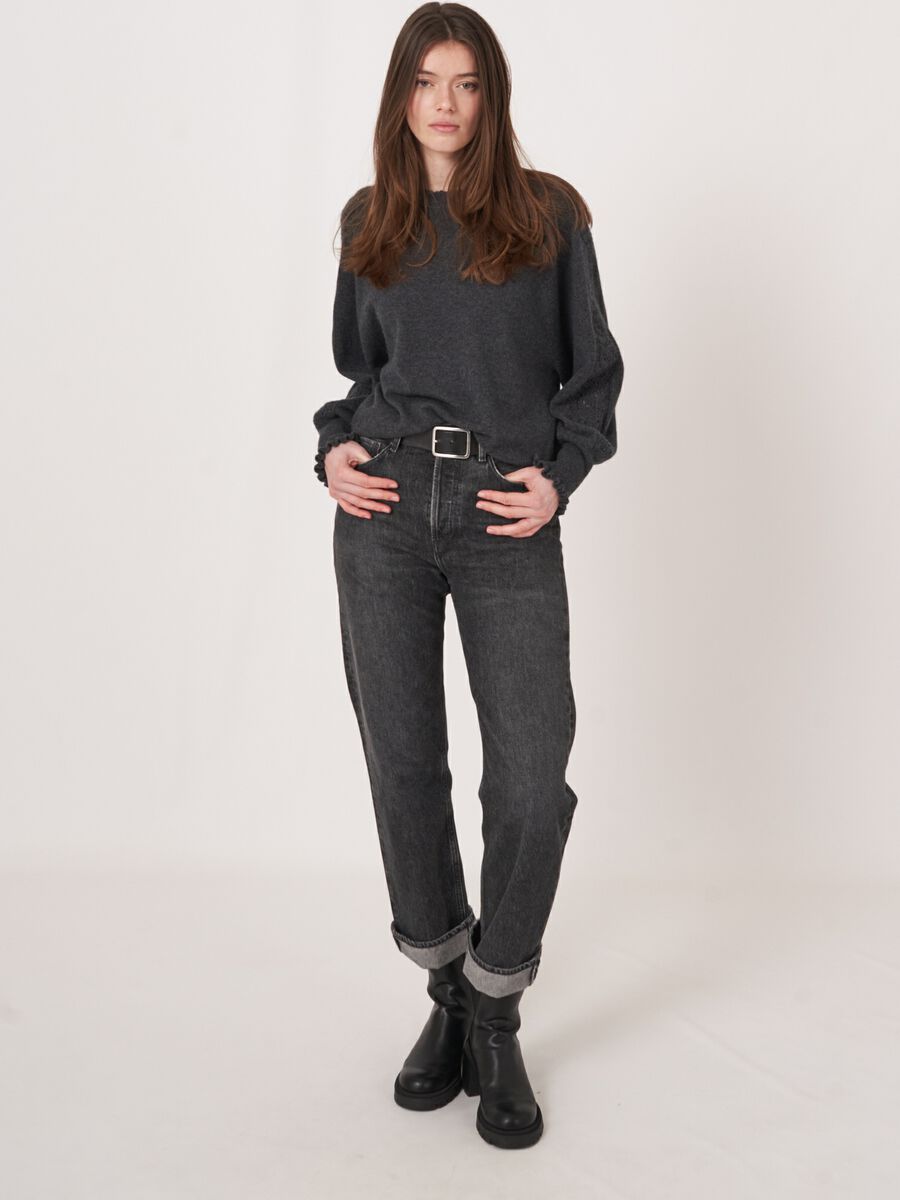 Pull en cachemire avec détails en crochet image number 5