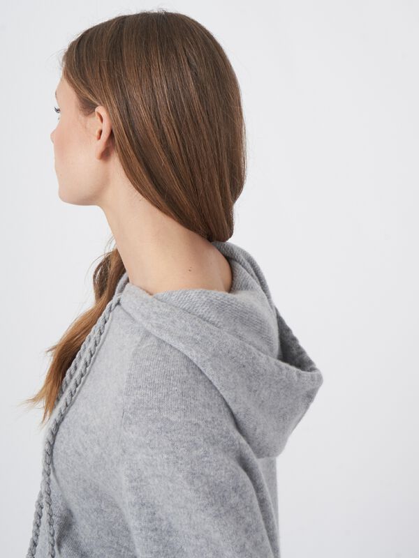 Kaschmir-Kapuzenpullover mit Kordelzug Detail image number 3