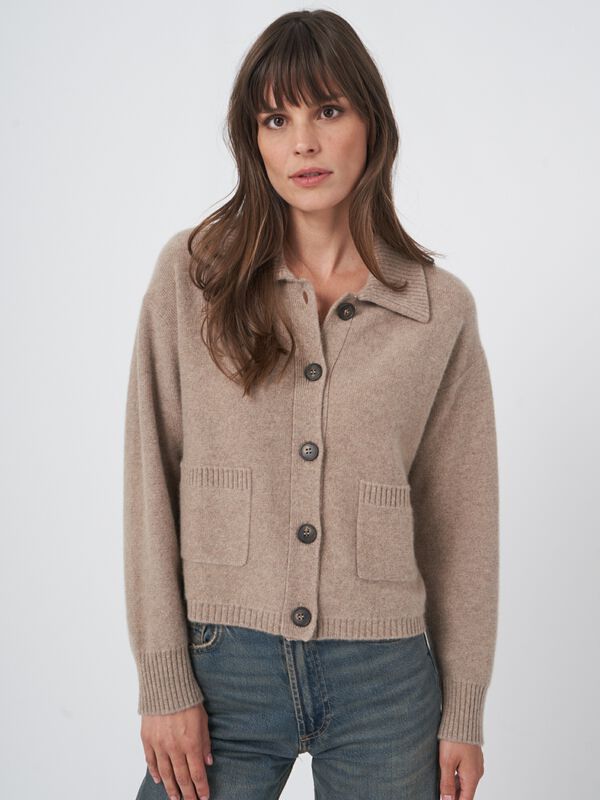 Cardigan en cachemire avec col polo image number 2