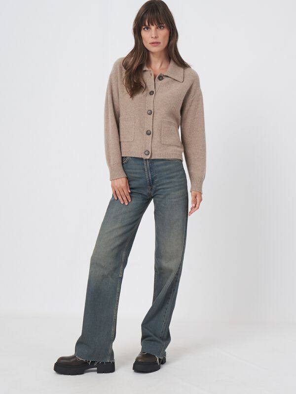 Cardigan en cachemire avec col polo image number 4