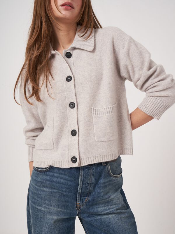 Cashmere cardigan met polokraag image number 2