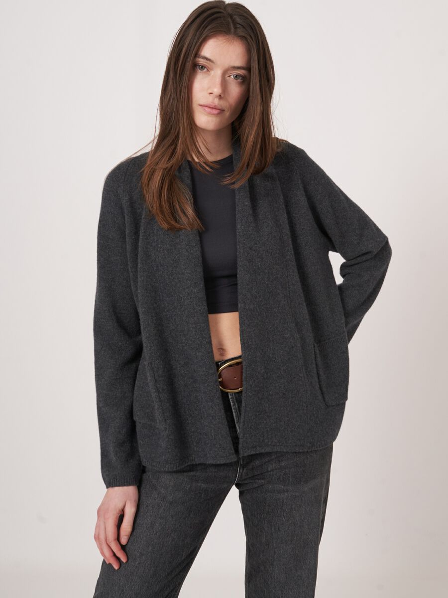 Open front cashmere cardigan image number 0