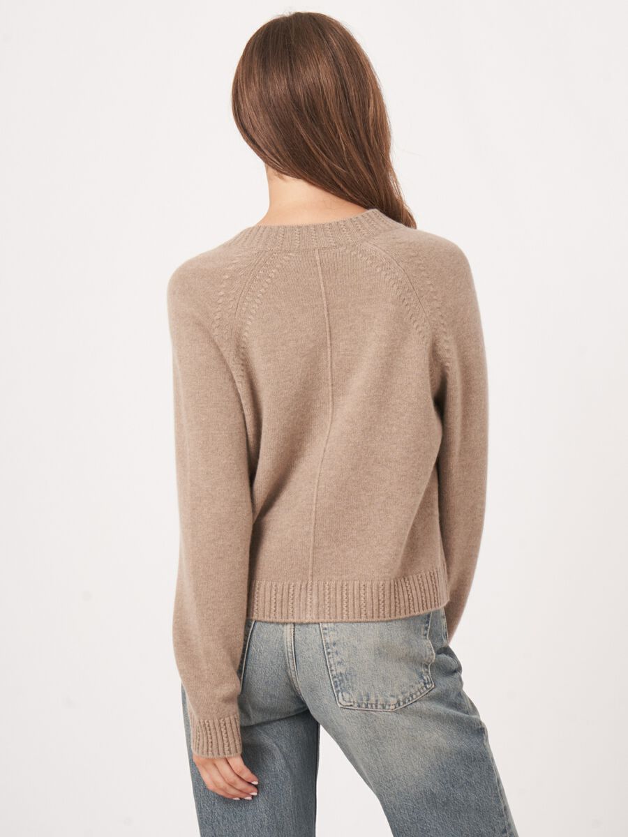 Organic cashmere raglan cardigan image number 3