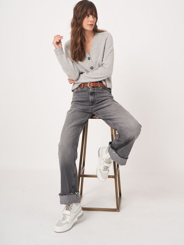 Organic cashmere raglan cardigan image number 0