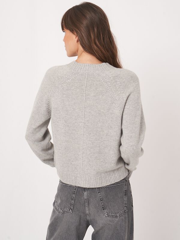 Organic cashmere raglan cardigan image number 4